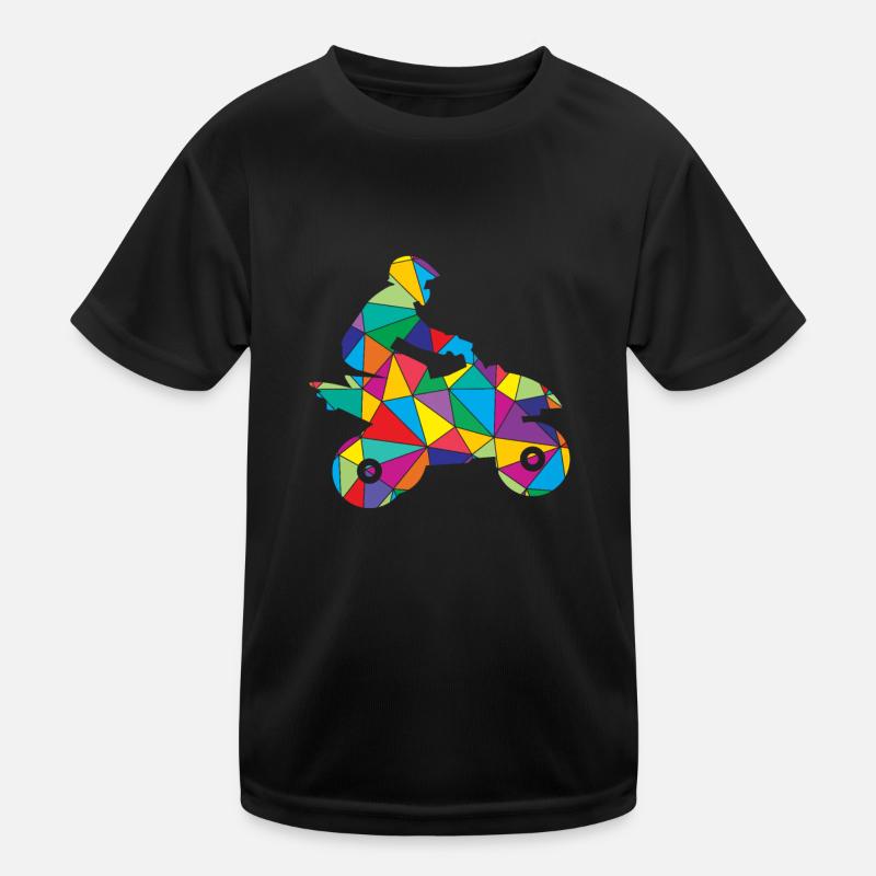 Low Poly All Terrain Polygon Quad Riding Kids Functional T-Shirt