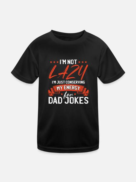 Papa-Witze - Kinder Funktions-T-Shirt - Schwarz - Vorne