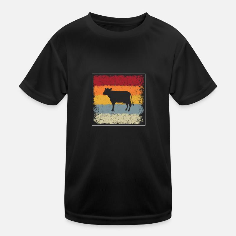 Kuh Rind Retro Kinder Funktions-T-Shirt