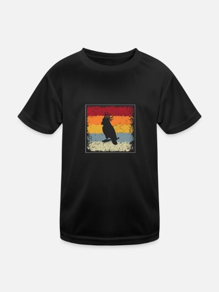 Perroquet Rétro - T-shirt sport Enfant - noir - Devant