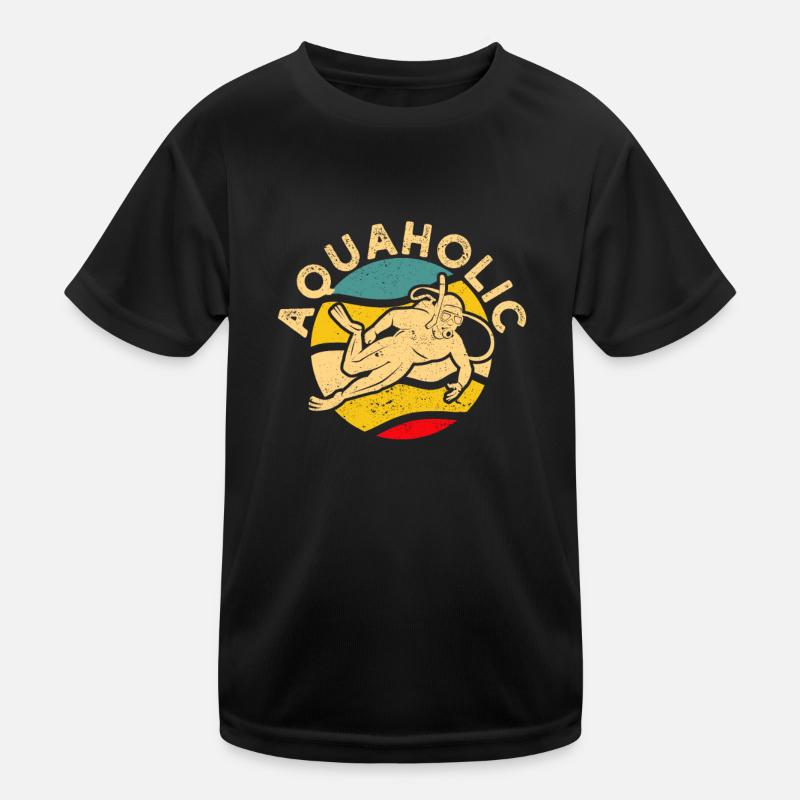 Aquaholic Cool Scuba Diving thematically funnier Kids Functional T-Shirt