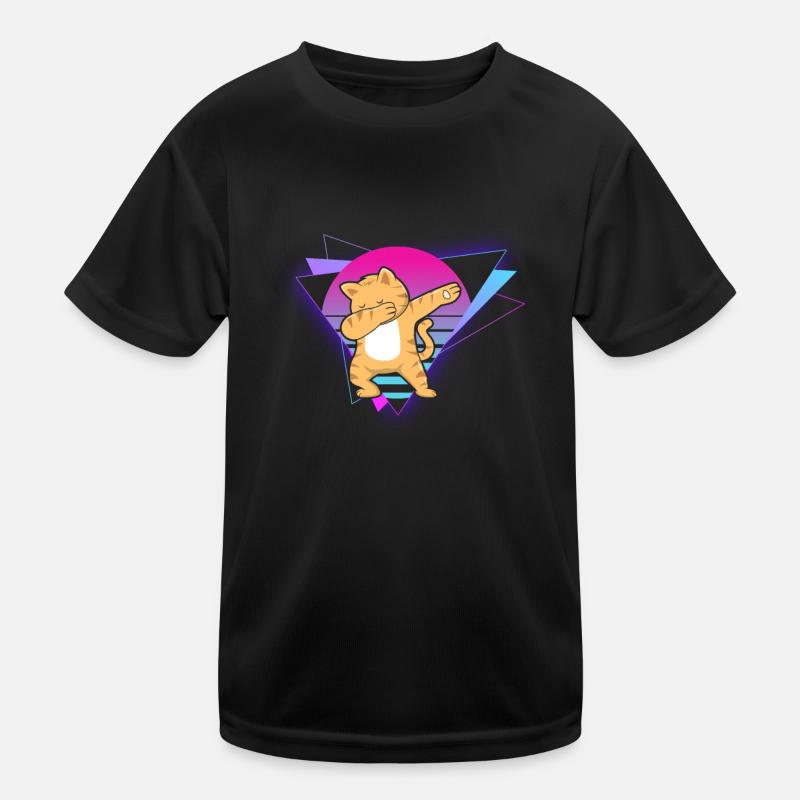 Vaporwave Cat Kinder Funktions-T-Shirt