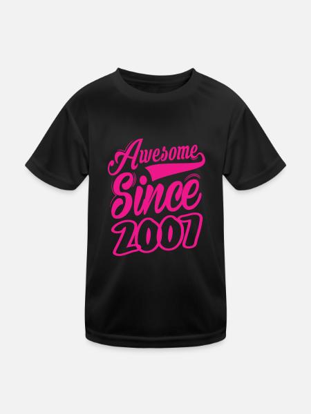 Awesome Since 2007 - Kids Functional T-Shirt - black - Front