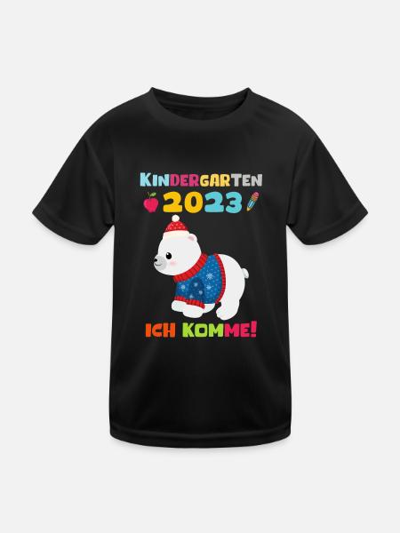 Kindergarten 2023 Ich Komme Jungen Kita Geschenk - Kinder Funktions-T-Shirt - Schwarz - Vorne