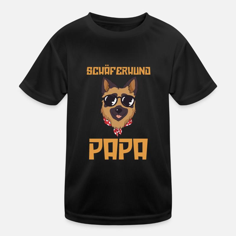 Hund Schäferhund Papa Kinder Funktions-T-Shirt