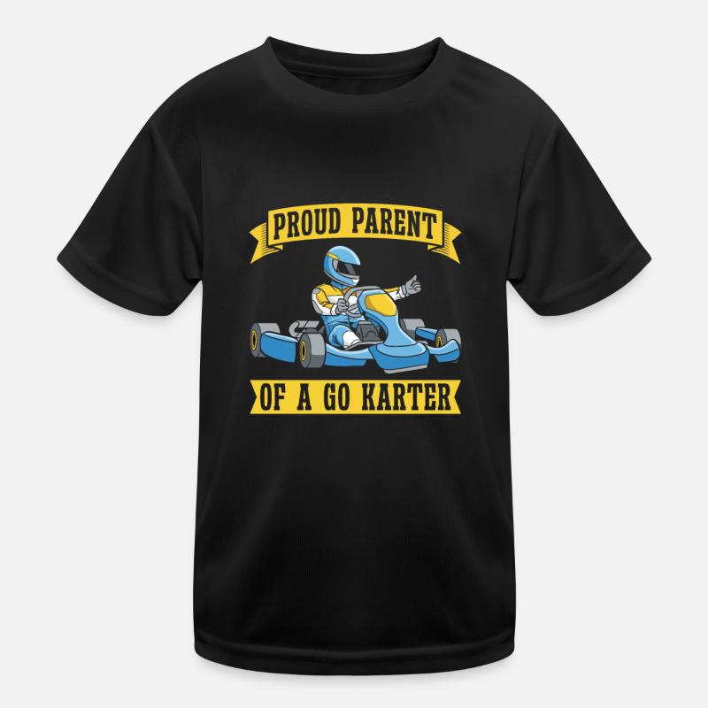 Go Kart Kartfahren Kartfahrer Elternteil Kinder Funktions-T-Shirt
