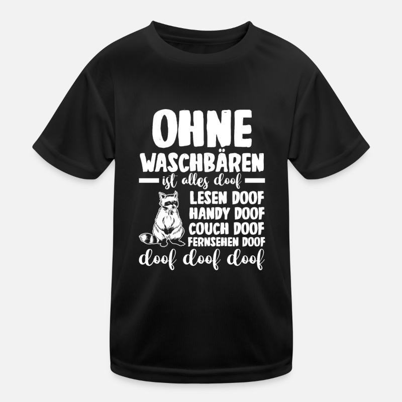 Tiermotiv Waschbär Kinder Funktions-T-Shirt