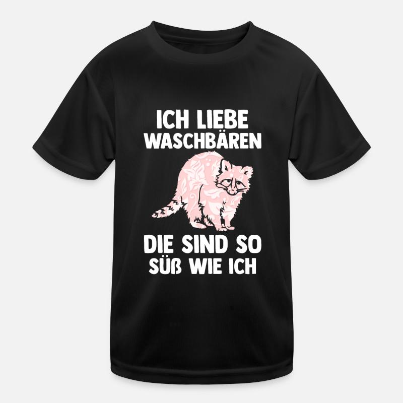 Tiermotiv Waschbär Kinder Funktions-T-Shirt