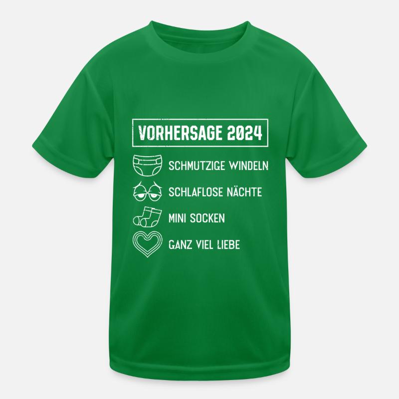 Werdende Mama 2024 Baby Vorhersage 2024 Bald Papa Kinder Funktions-T-Shirt
