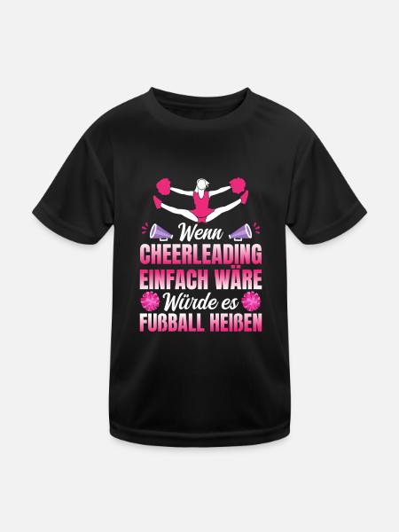 Cheerleaderverein Wenn Cheerleading einfach wäre - Kinder Funktions-T-Shirt - Schwarz - Vorne