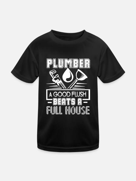 Plumber Plumber Good Flush - Kids Functional T-Shirt - black - Front