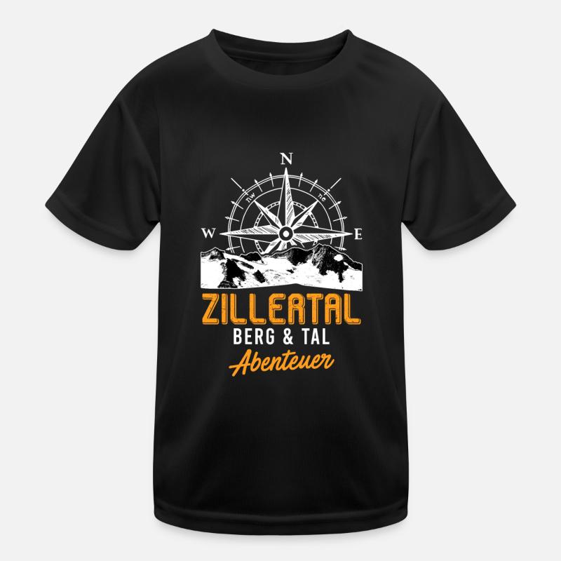 Zillertal Summit Alpen Bergsteiger Wanderer - Kinder Funktions-T-Shirt - Schwarz
