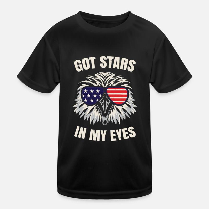 American Flag 4th July Bald Eagle - Kids Functional T-Shirt - black