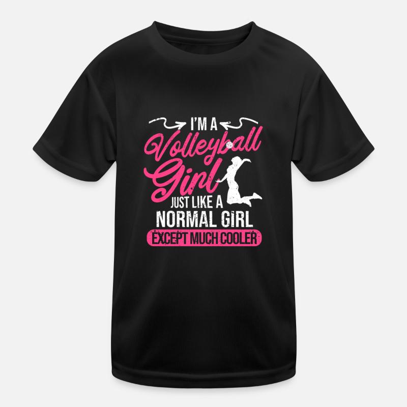 Ich bin ein Volleyballmädchen Lustiger Strandsport Kinder Funktions-T-Shirt