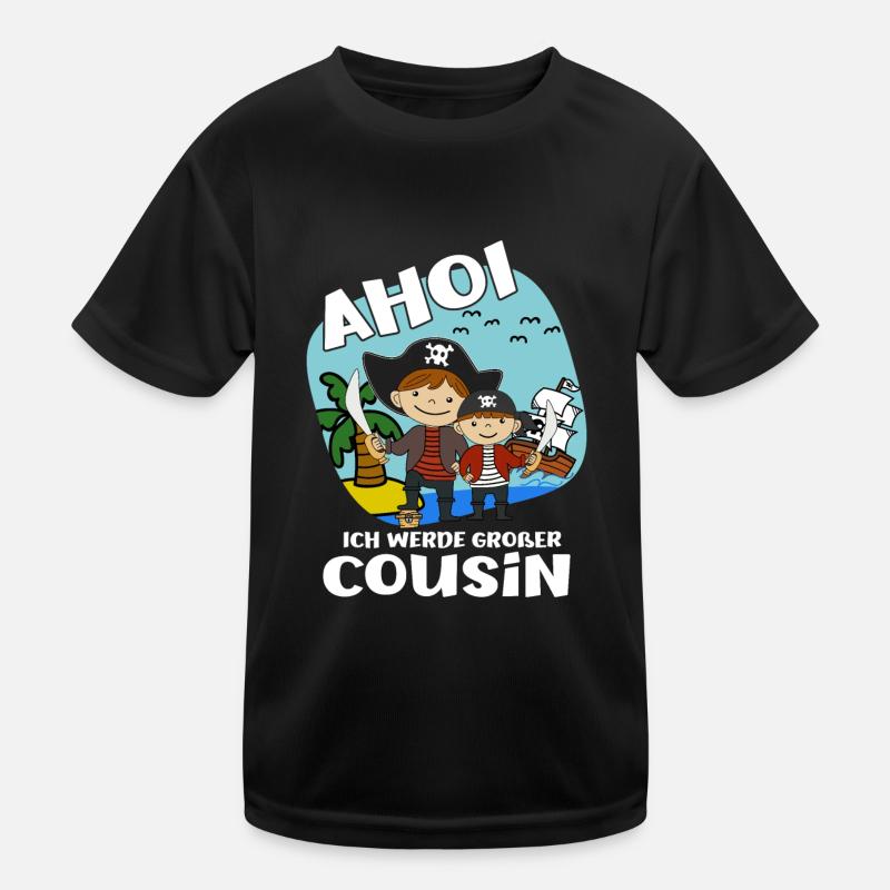 Ahoi Pirat bald Großer Cousin Werde Großer Cousin Kinder Funktions-T-Shirt