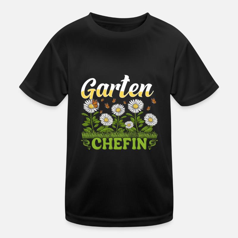 Garten Chefin Gänseblümchen Gärtnerin Blumenliebe - Kinder Funktions-T-Shirt - Schwarz