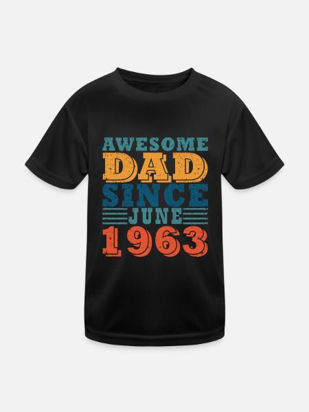 60. Geburtstag Mann 60 Legendär Seit Juni 1963 - Kinder Funktions-T-Shirt - Schwarz - Vorne