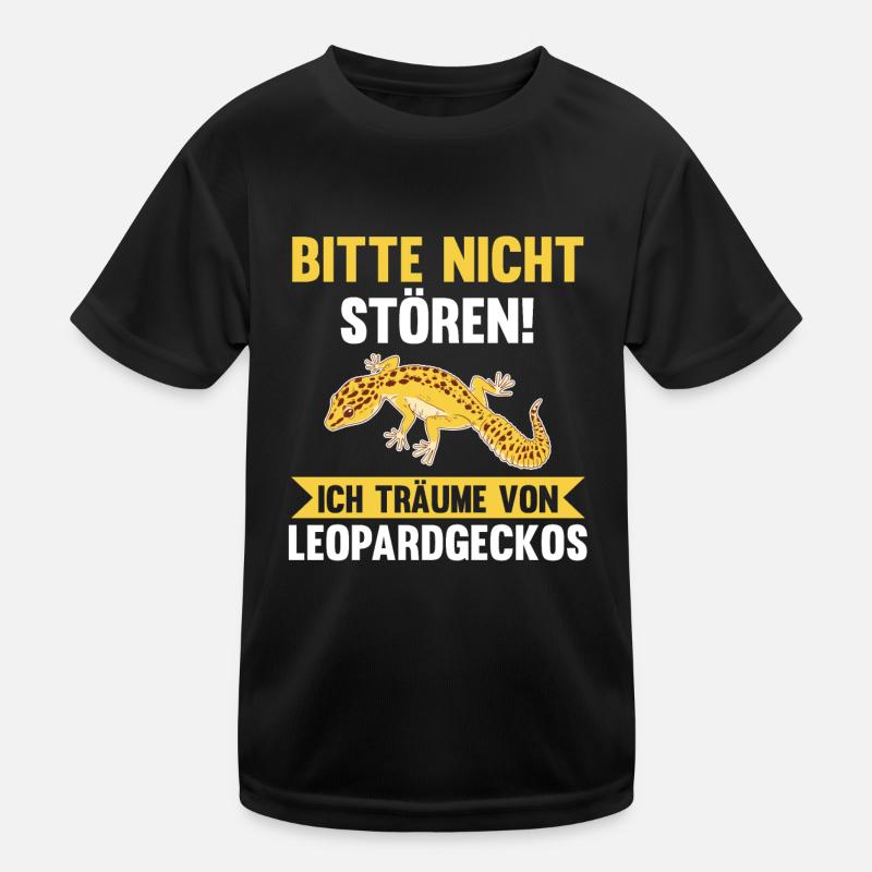Eidechse Terrarium Reptilien Leopardgecko - Kinder Funktions-T-Shirt - Schwarz
