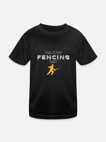 Chemise d’escrime - T-shirt sport Enfant - noir - Devant