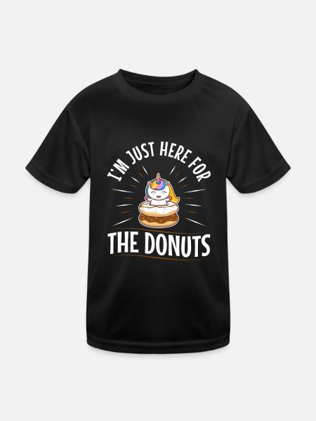 I'm just here for the donuts - Kids Functional T-Shirt - black - Front