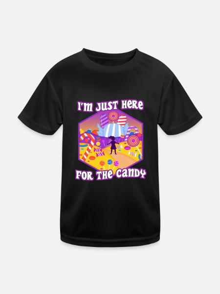 Im just here for the candy - Kids Functional T-Shirt - black - Front