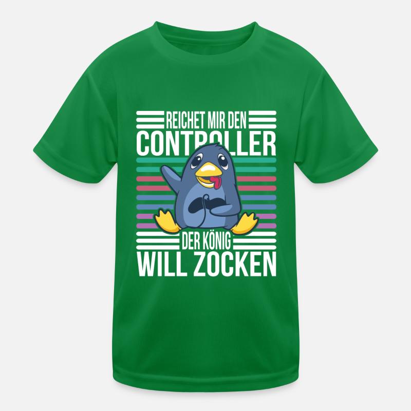 Reichet mir den Controller König Gaming Zocken Kinder Funktions-T-Shirt