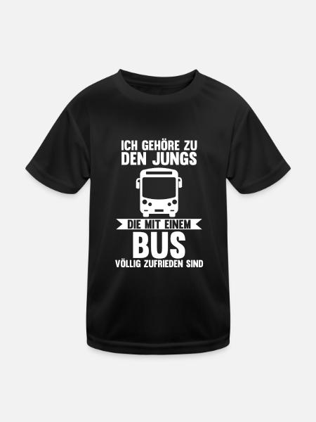 Bus Busfahrer - Kinder Funktions-T-Shirt - Schwarz - Vorne