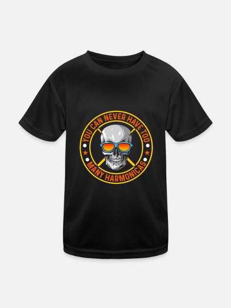 You Can Never Have Too Many Harmonicas Harmonicia - Kinder Funktions-T-Shirt - Schwarz - Vorne