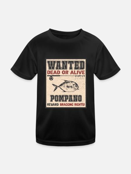 Gesuchter Fisch - Pompano Fishing - Kinder Funktions-T-Shirt - Schwarz - Vorne