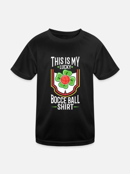 Ceci est ma boule de pétanque chanceuse - T-shirt sport Enfant - noir - Devant