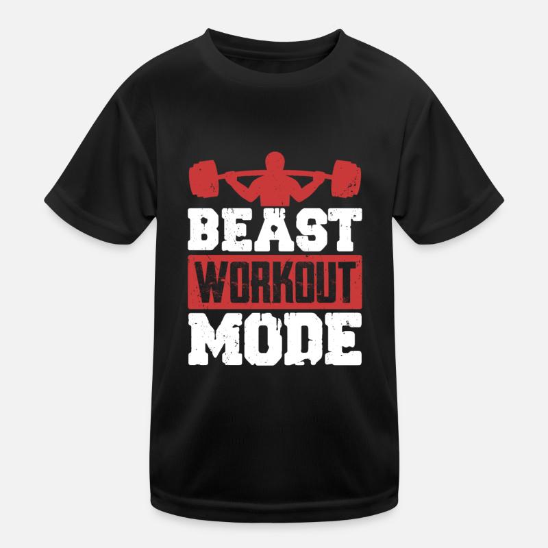 Beast Workout Mode Weight Lifting Workout Training Kids Functional T-Shirt