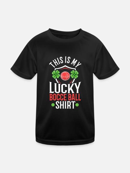 Ceci est ma boule de pétanque chanceuse - T-shirt sport Enfant - noir - Devant