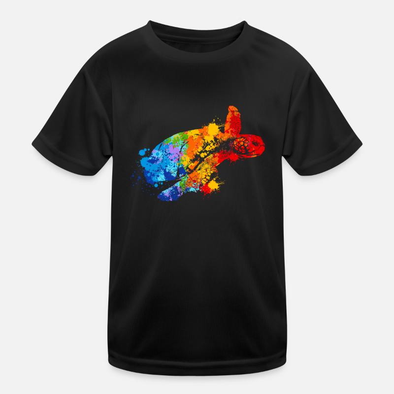 Schildkröte Splash Art Tierliebhaber Kinder Funktions-T-Shirt