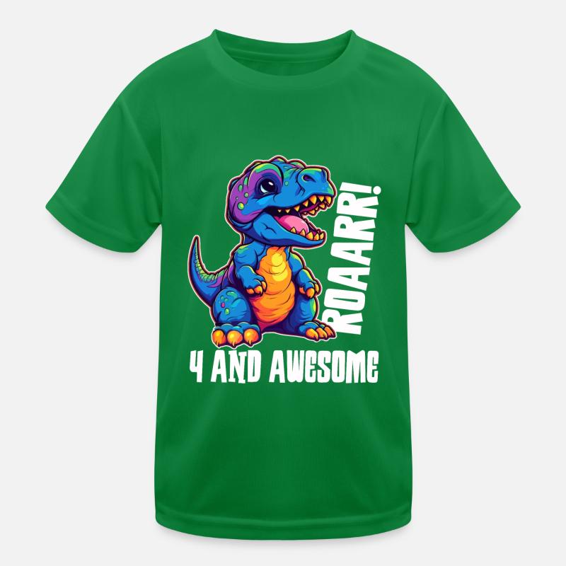 4 Jahre Geburtstag 4. Geschenk Vier Junge Kinder Funktions-T-Shirt