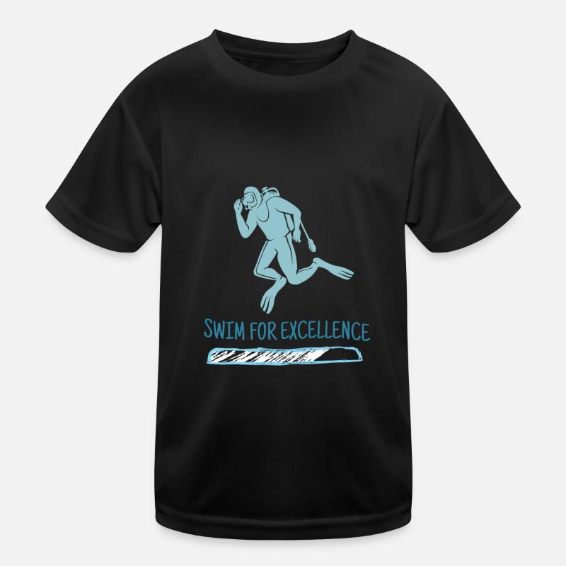 Swim For Excellence Retro Diver Designs Present Kinder Funktions-T-Shirt