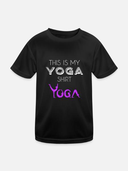 Yoga shirt - Kinder Funktions-T-Shirt - Schwarz - Vorne