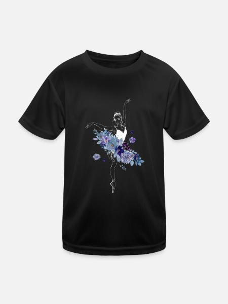 Ballet Dancer Dance Girl Ballerina - Kinder Funktions-T-Shirt - Schwarz - Vorne