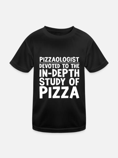 Pizzaologist, To The In-Depth Study Of Pizza - Kids Functional T-Shirt - black - Front