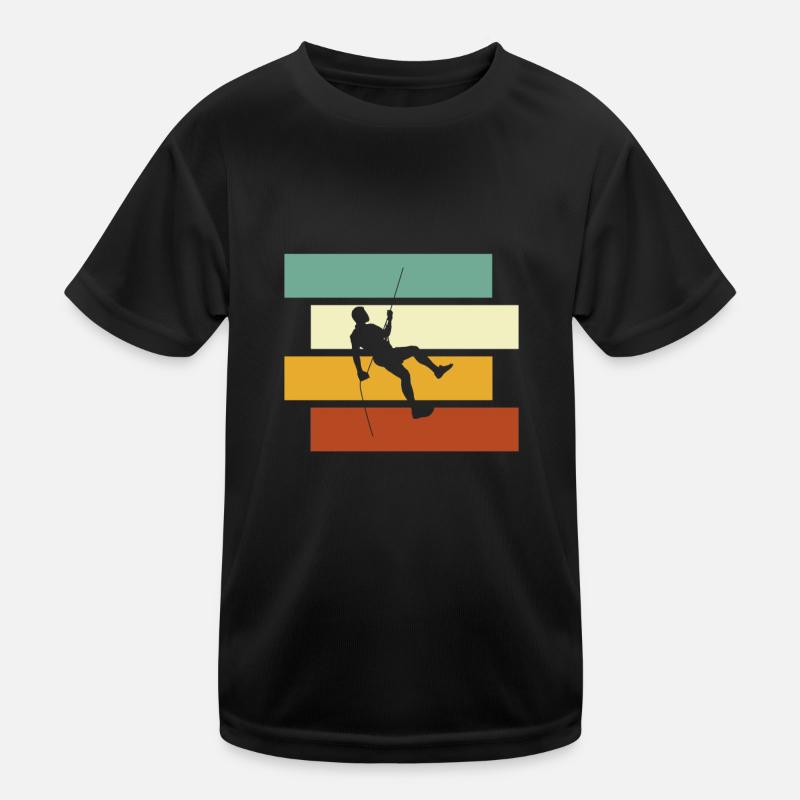 Klettern Retro Kinder Funktions-T-Shirt