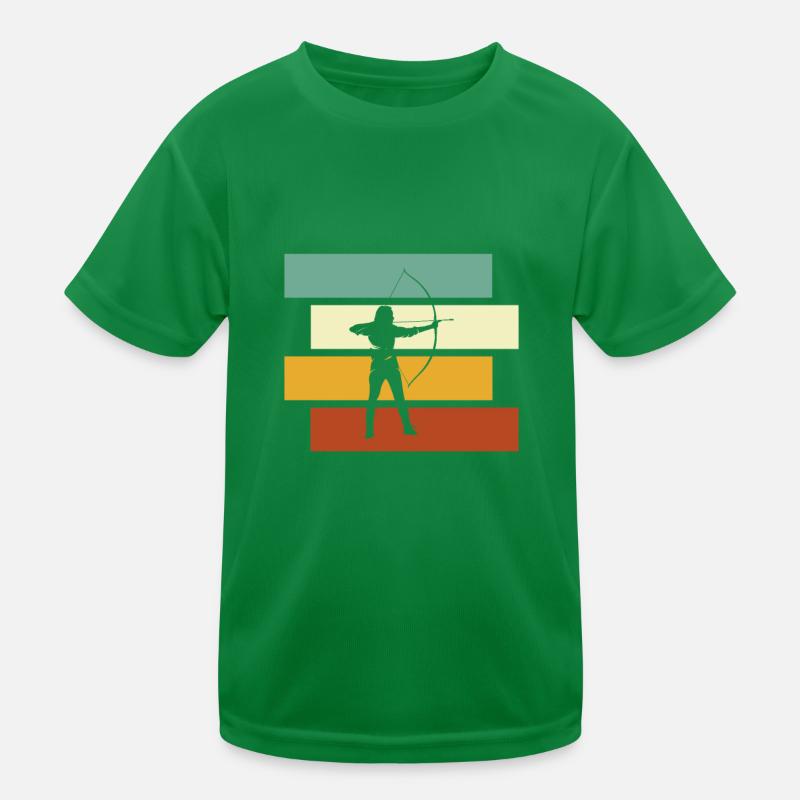 Bogenschießen Retro Kinder Funktions-T-Shirt