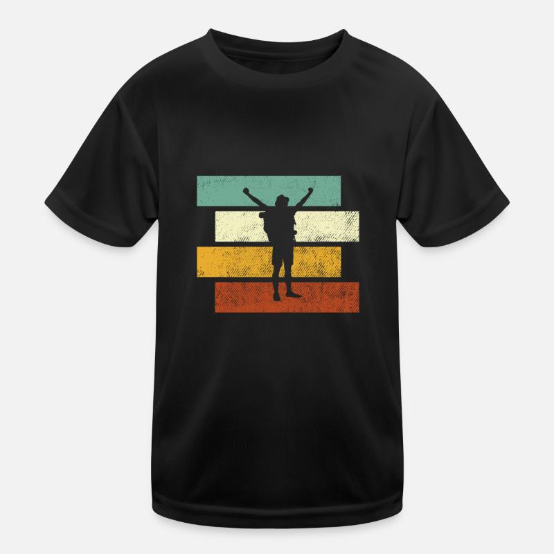 Wandern Retro Kinder Funktions-T-Shirt