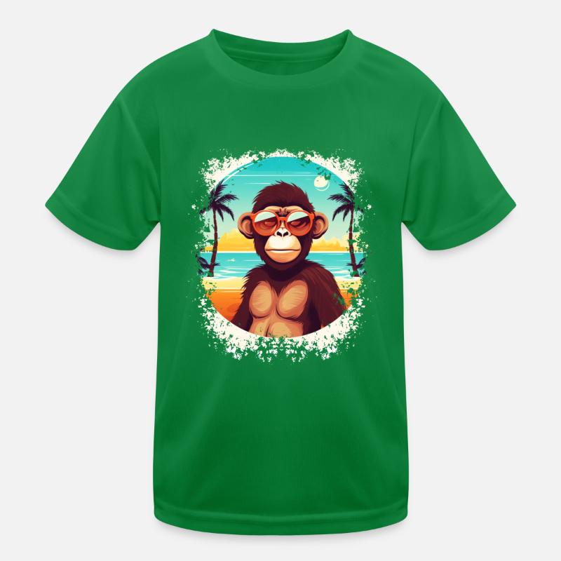 Beach Breeze and Monkey Ease: Cool Summer Fun Kids Functional T-Shirt