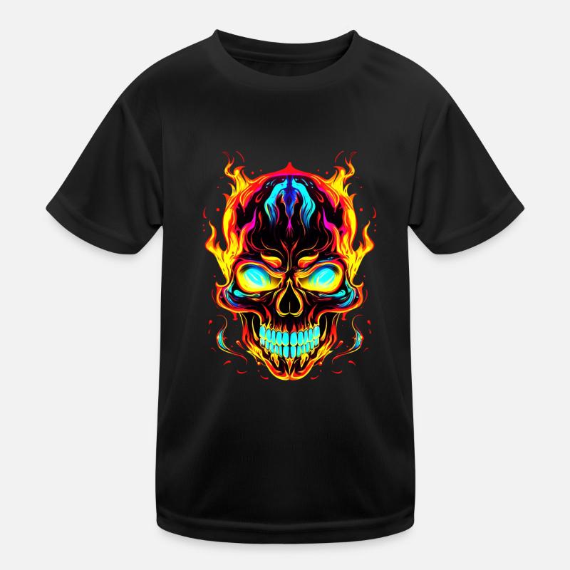 Evoke the Dark Side: Unique Skull Gothic Kids Functional T-Shirt