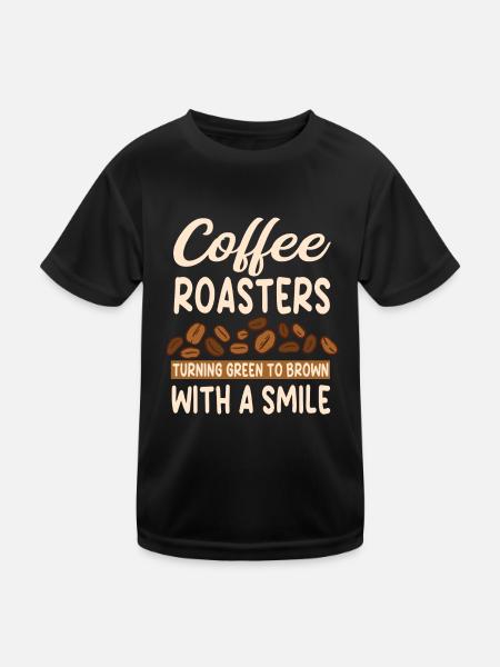 Great Coffee Roasting Outfit - Kids Functional T-Shirt - black - Front