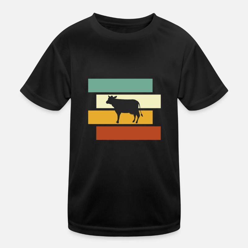 Kuh Retro Kinder Funktions-T-Shirt