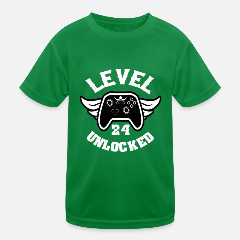 Niveau 24 Débloqué 24 Anniversaire T-shirt sport Enfant