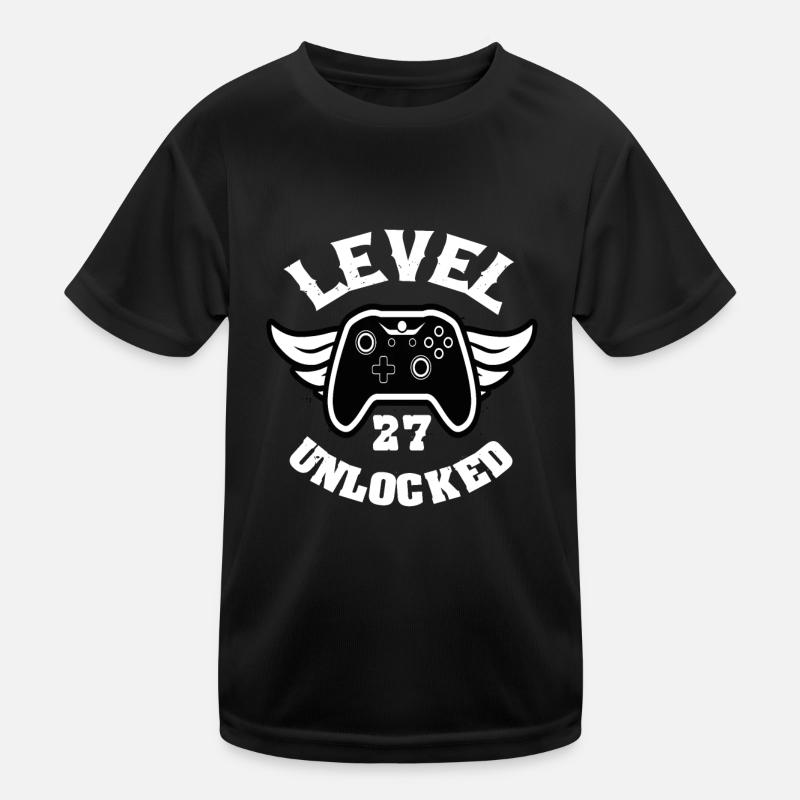 Level 27 Unlocked 27 Geburtstag Kinder Funktions-T-Shirt