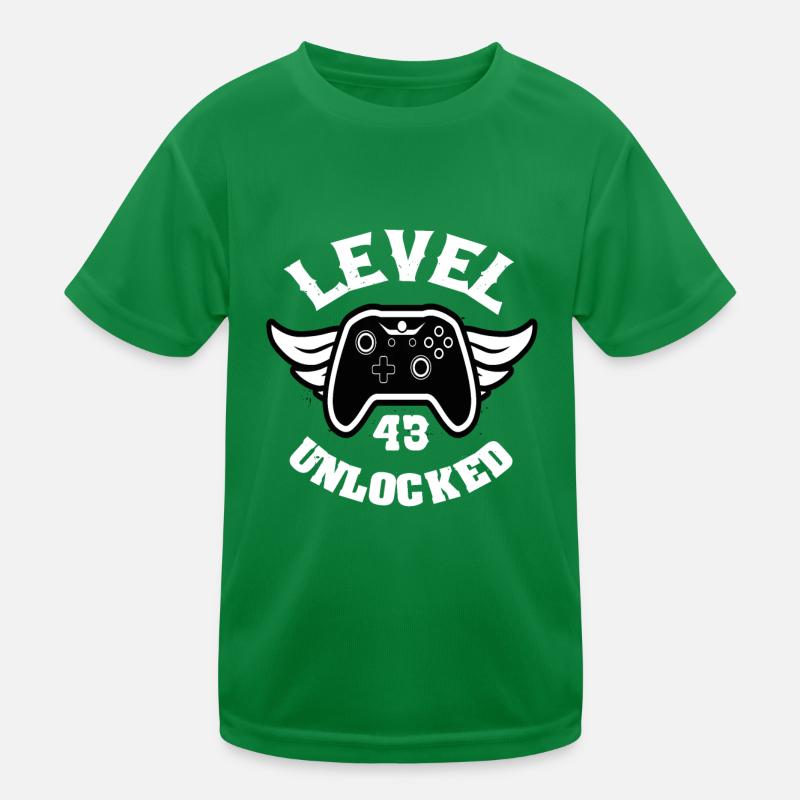 Level 43 Unlocked 43 Birthday Kids Functional T-Shirt