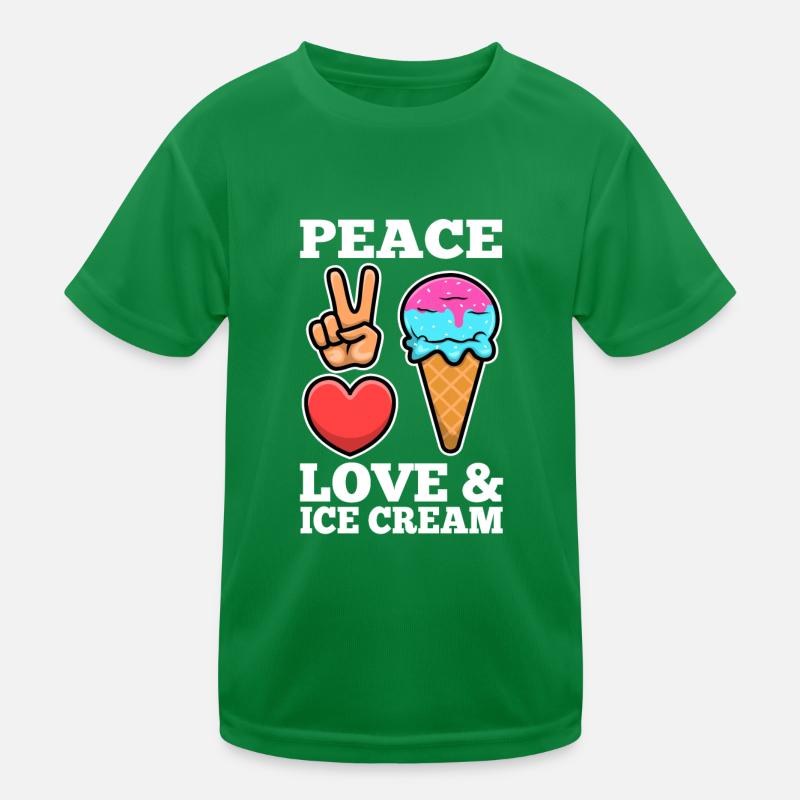 Peace Love Ice Cream Kinder Funktions-T-Shirt