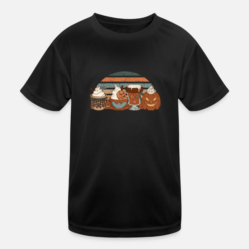Horror Herbst Kaffee Pumpkin Spice Latte Iced Kinder Funktions-T-Shirt